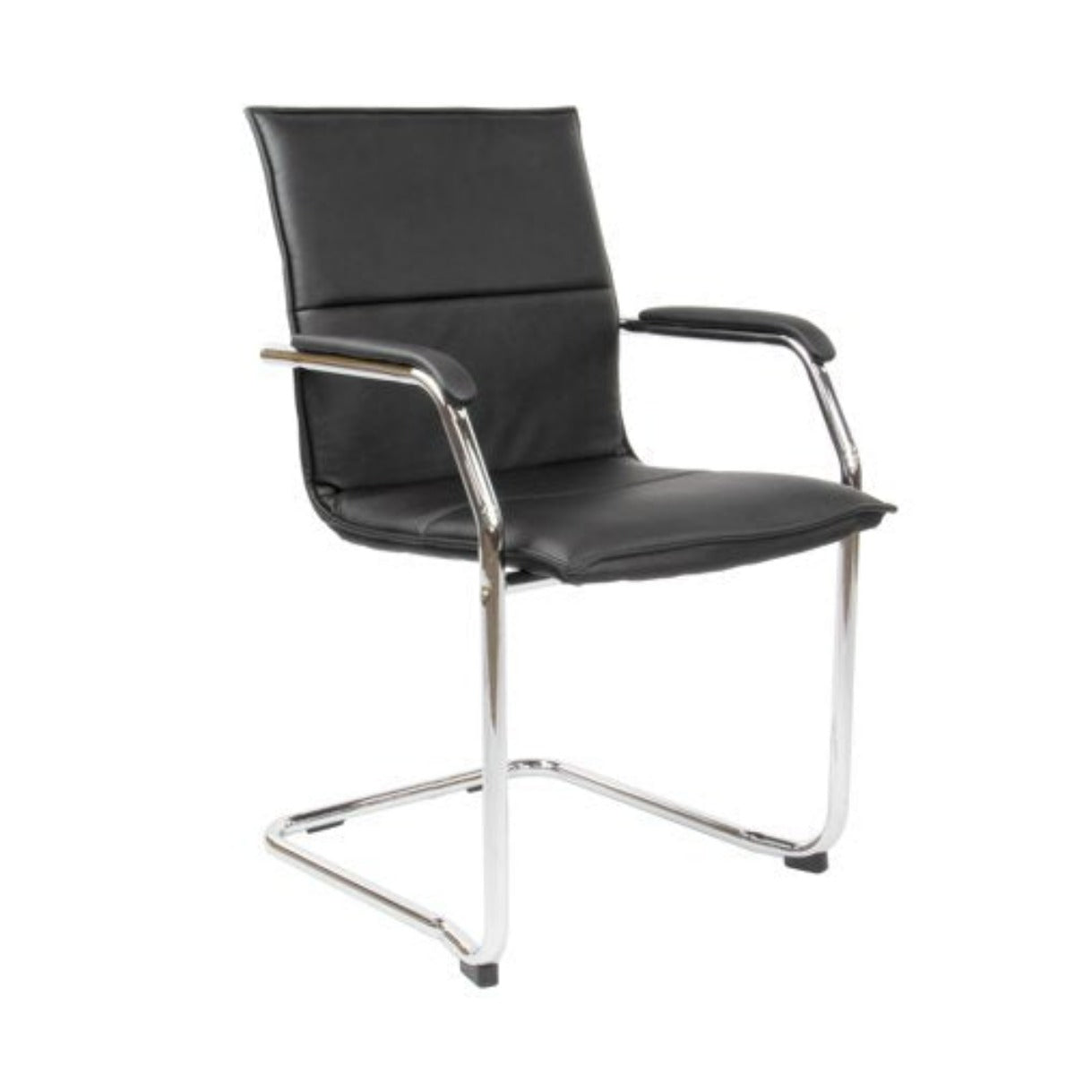 Essen stackable meeting room cantilever chair - black or grey faux leather   12/04/21