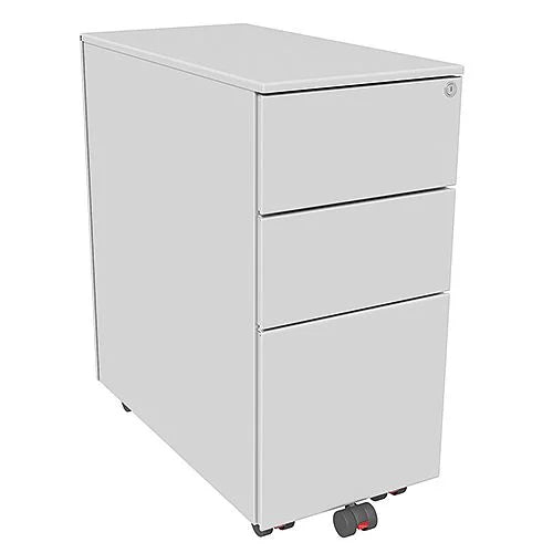 2 or 3 drawer slim metal mobile pedestal