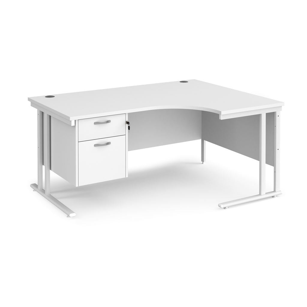 Left hand radial desk 1812 with fixed pedestal (1800mm x 1200mm)