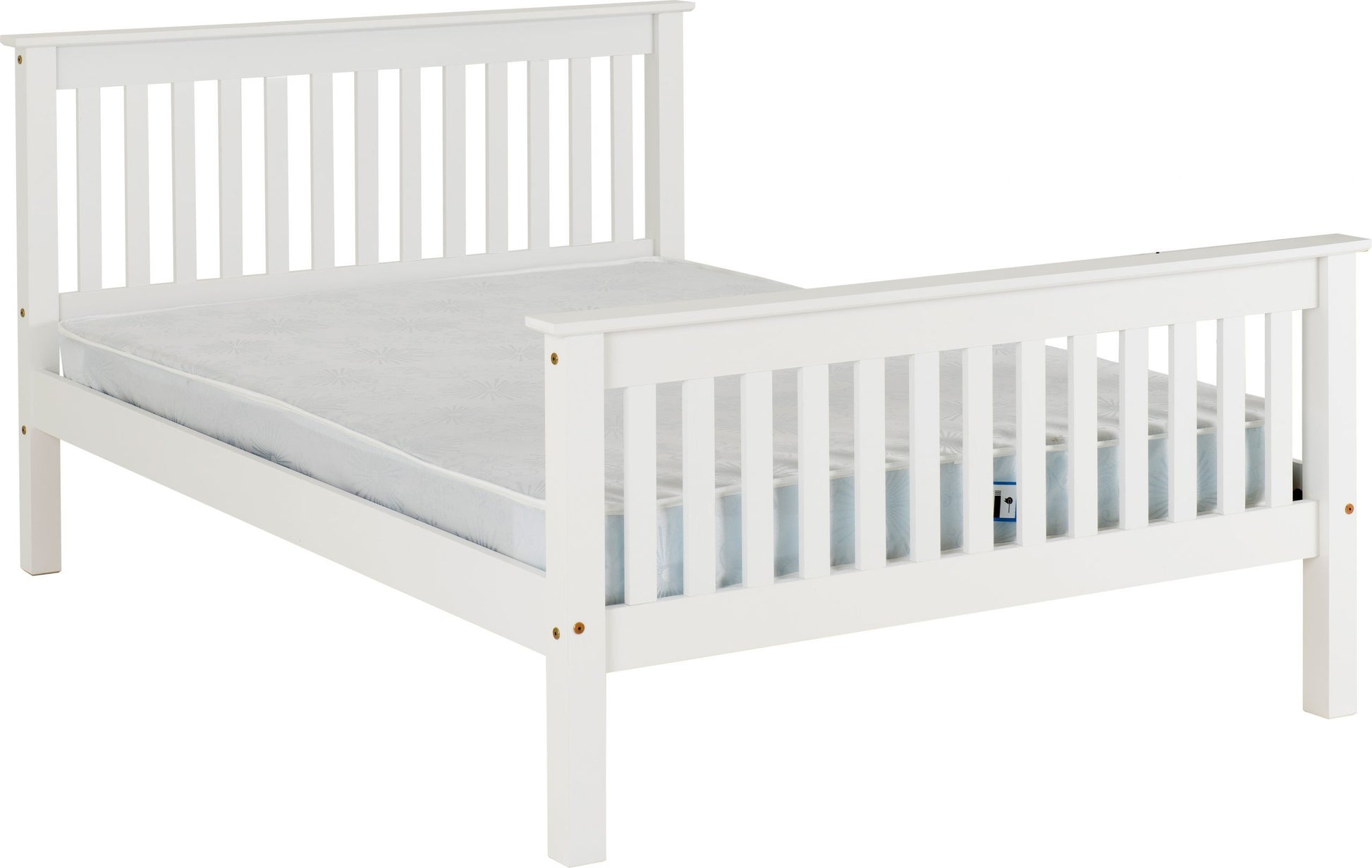 NEW Monaco 4ft high end bed frame- White