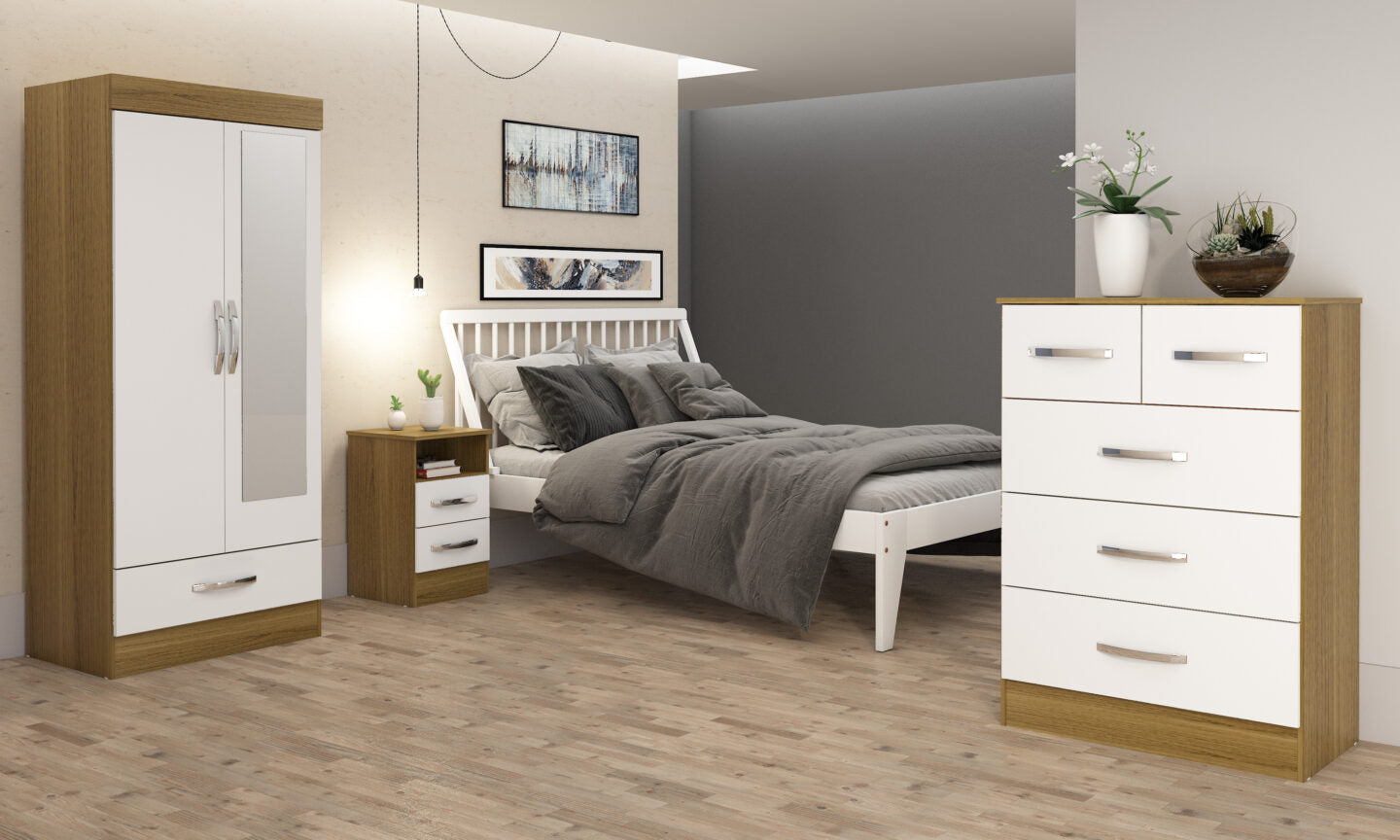 NEW Navara White 2 Door bedside locker (€30 extra for assembly)