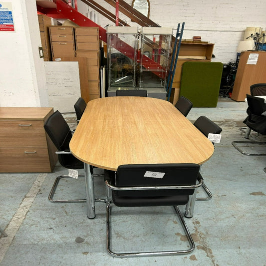 D end Oak Boardroom Table