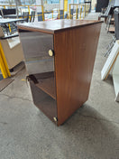 Switch Teak stained 1 door smoked glass stereo unit 440 h 910 D 530 2125 3 image