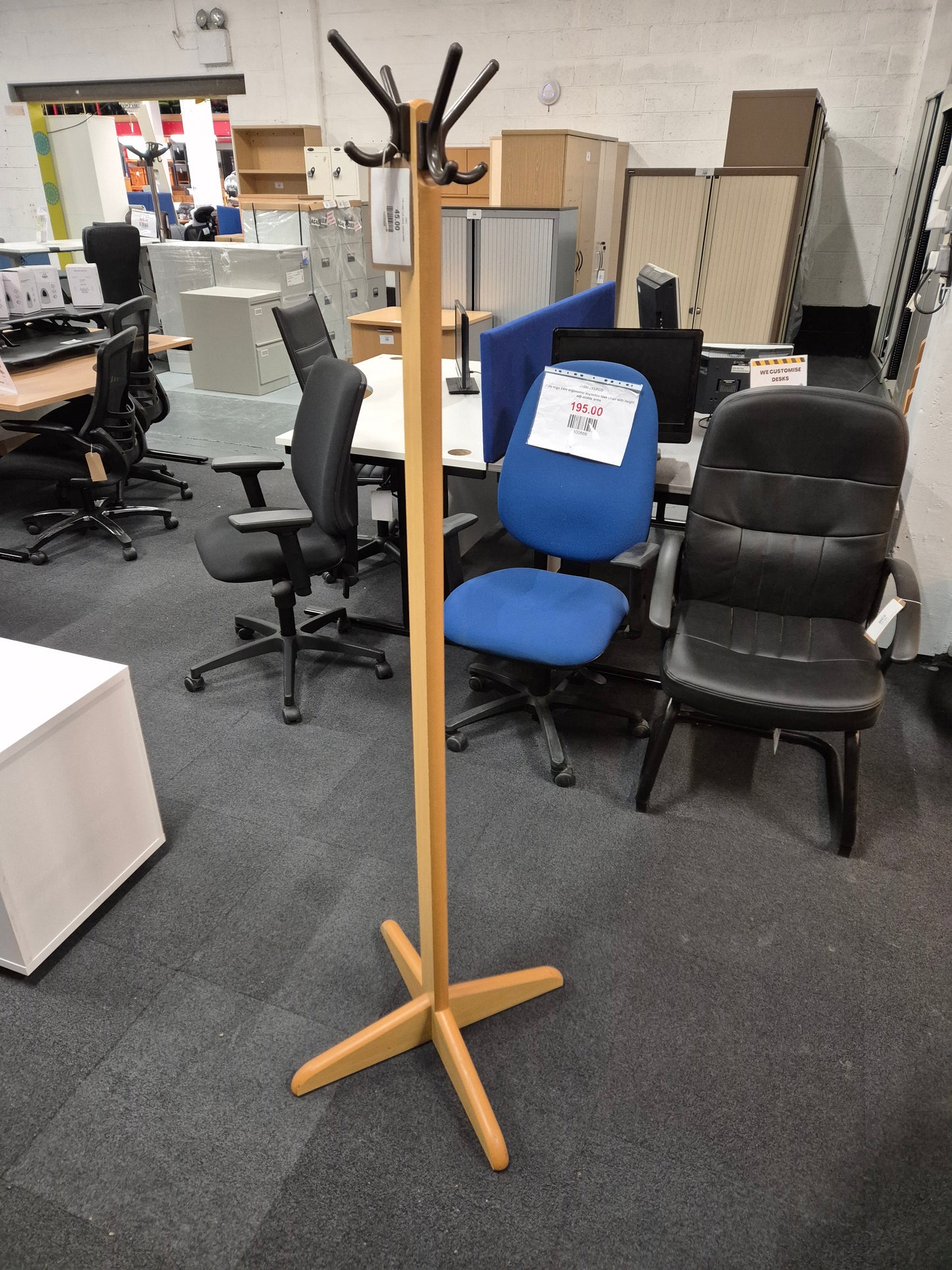 Tall metal coat stand, various finish