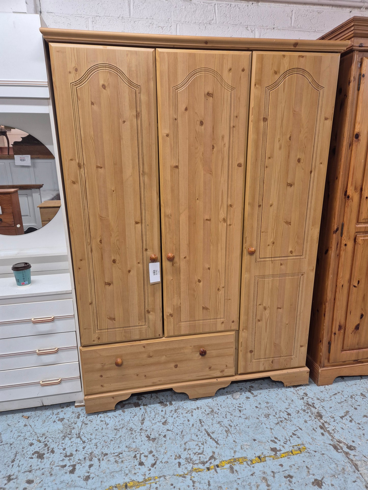 3 door Pine wardrobe