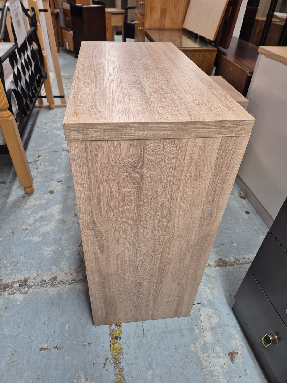 Maple laminate chest of drawers with 3 white gloss drawers H 860 W 800 D400 2125