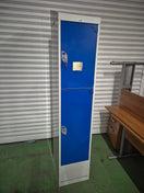 Switch Tall 2 door personal locker, grey metal carcass with blue doors complete with keys 2 image