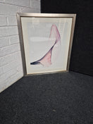 Switch Pink floral illustration in large silver frame (W 980 x L 840 mm) 1225 3 image