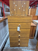 Switch Teak laminate tall 5 drawer chest H 1000 x W 600 x D 420 mm 3125 2 image