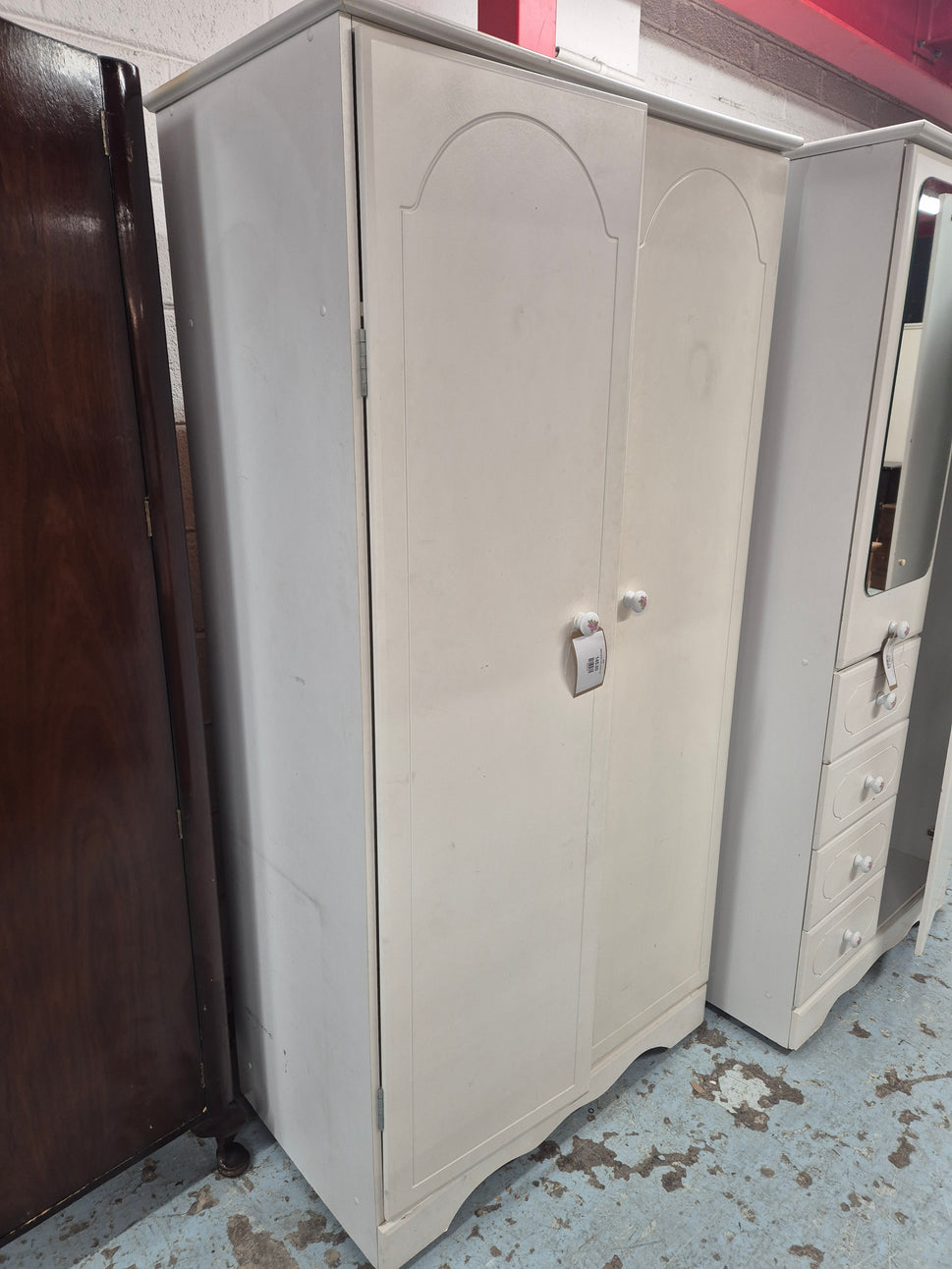 White laminate 2 door wardrobe  2125