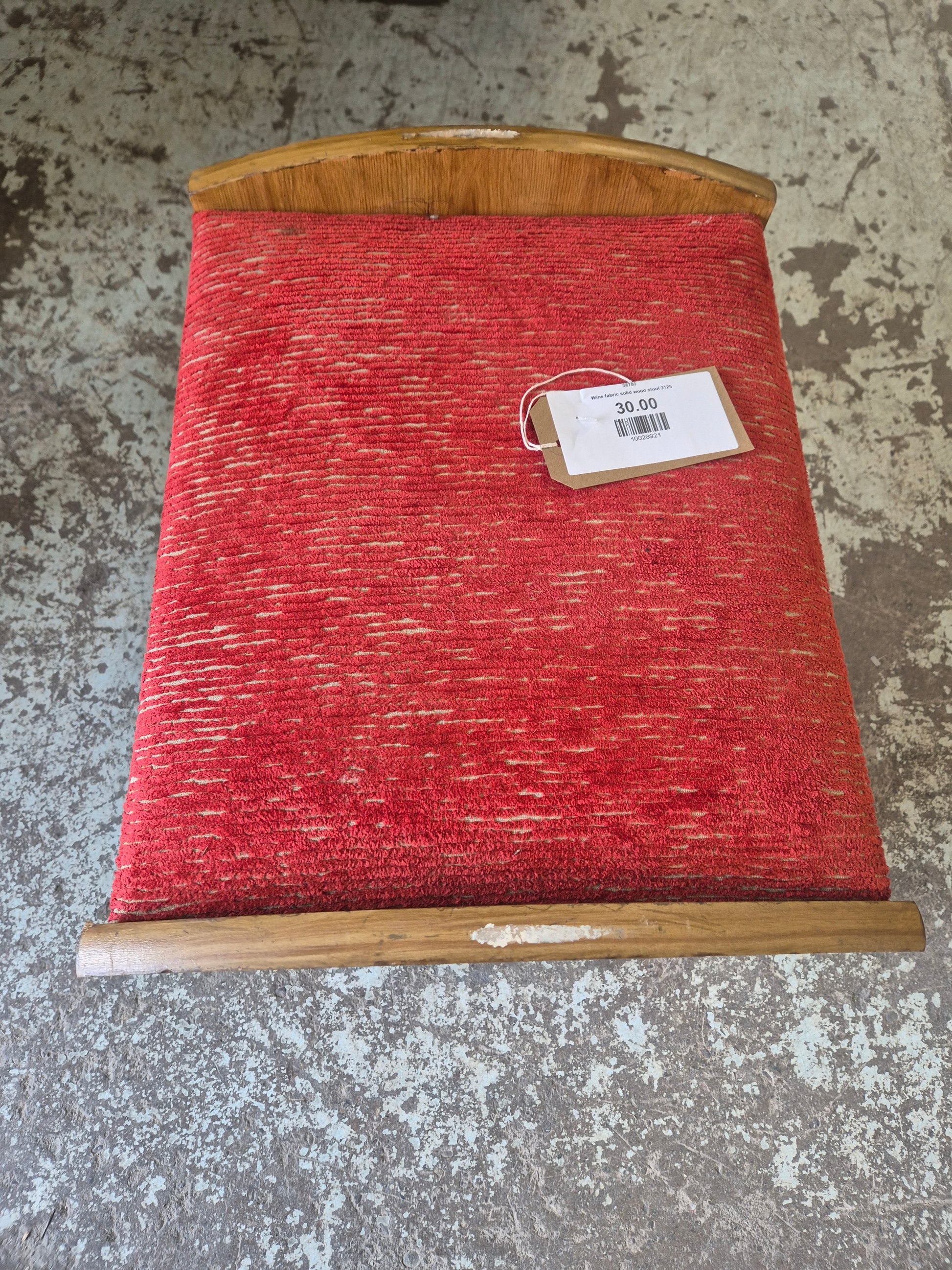 Wine fabric solid wood stool 3125