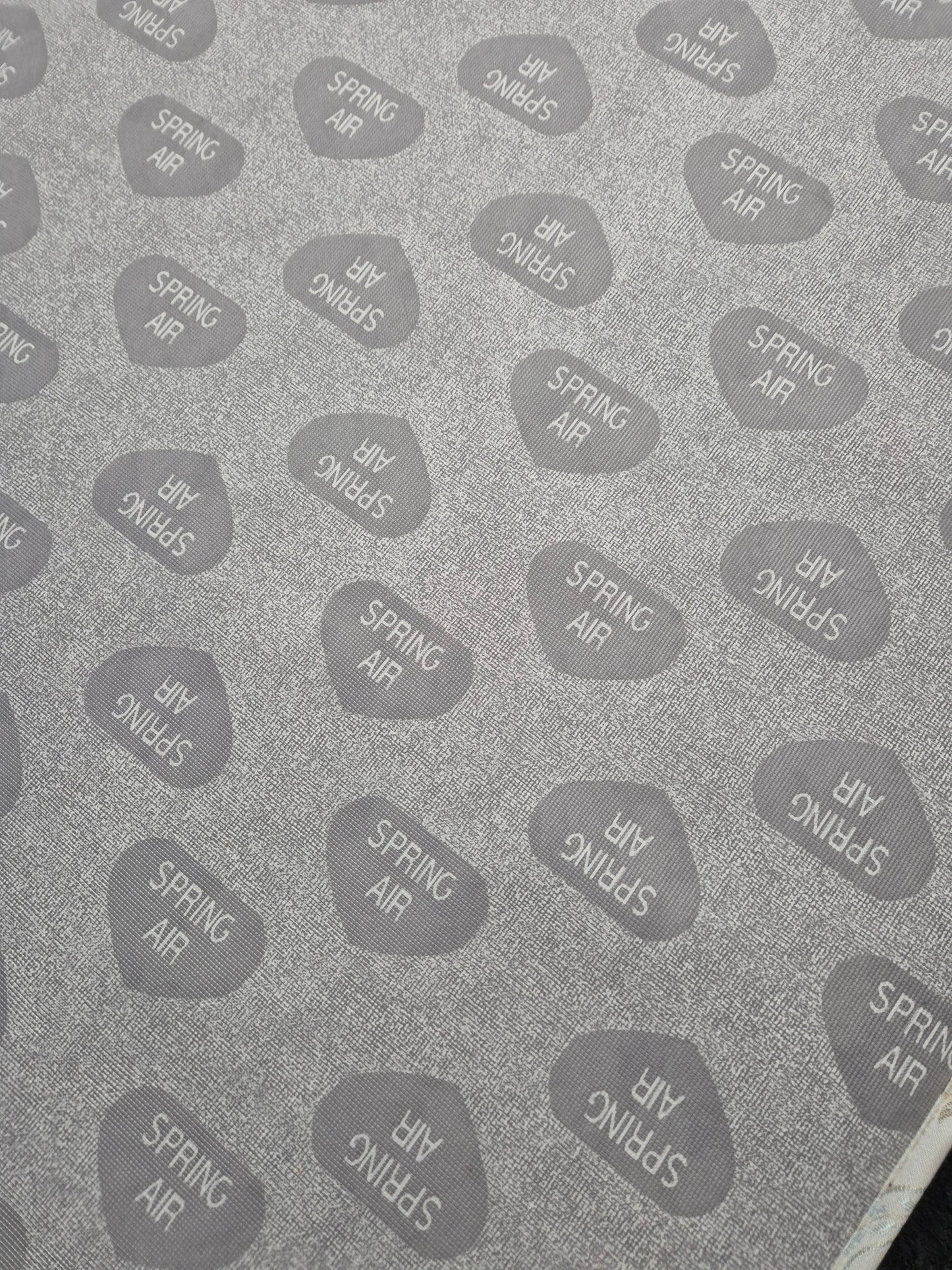 4ft 6 grey fabric divan base on castors  1225