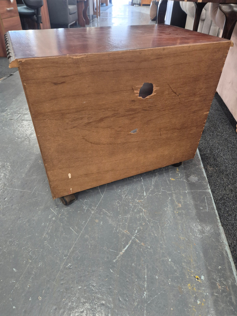Rossmore mahogany low TV unit with brass handle  3125