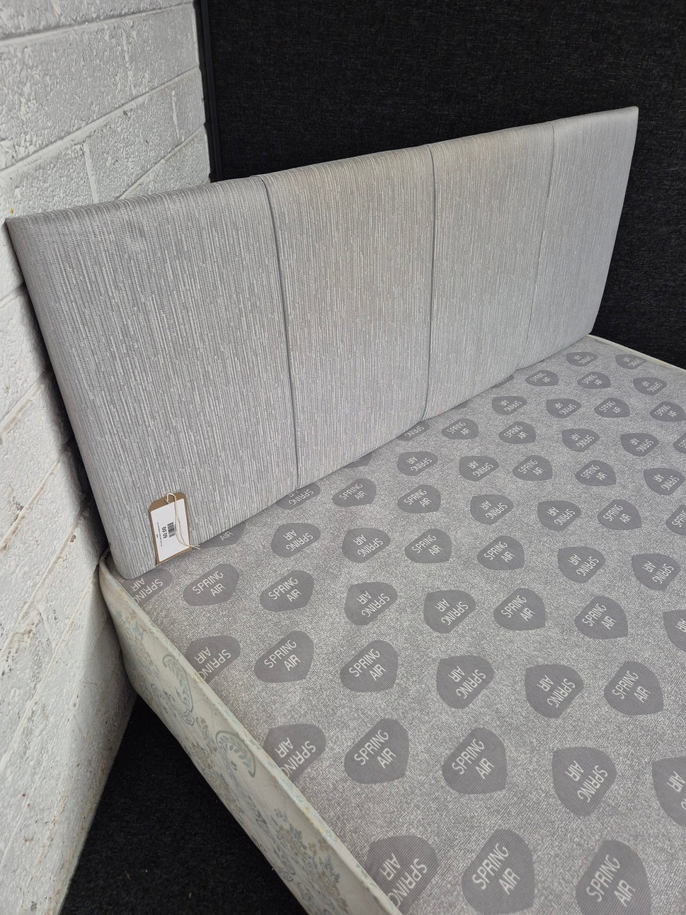 4ft 6 silver grey fabric headboard 3125