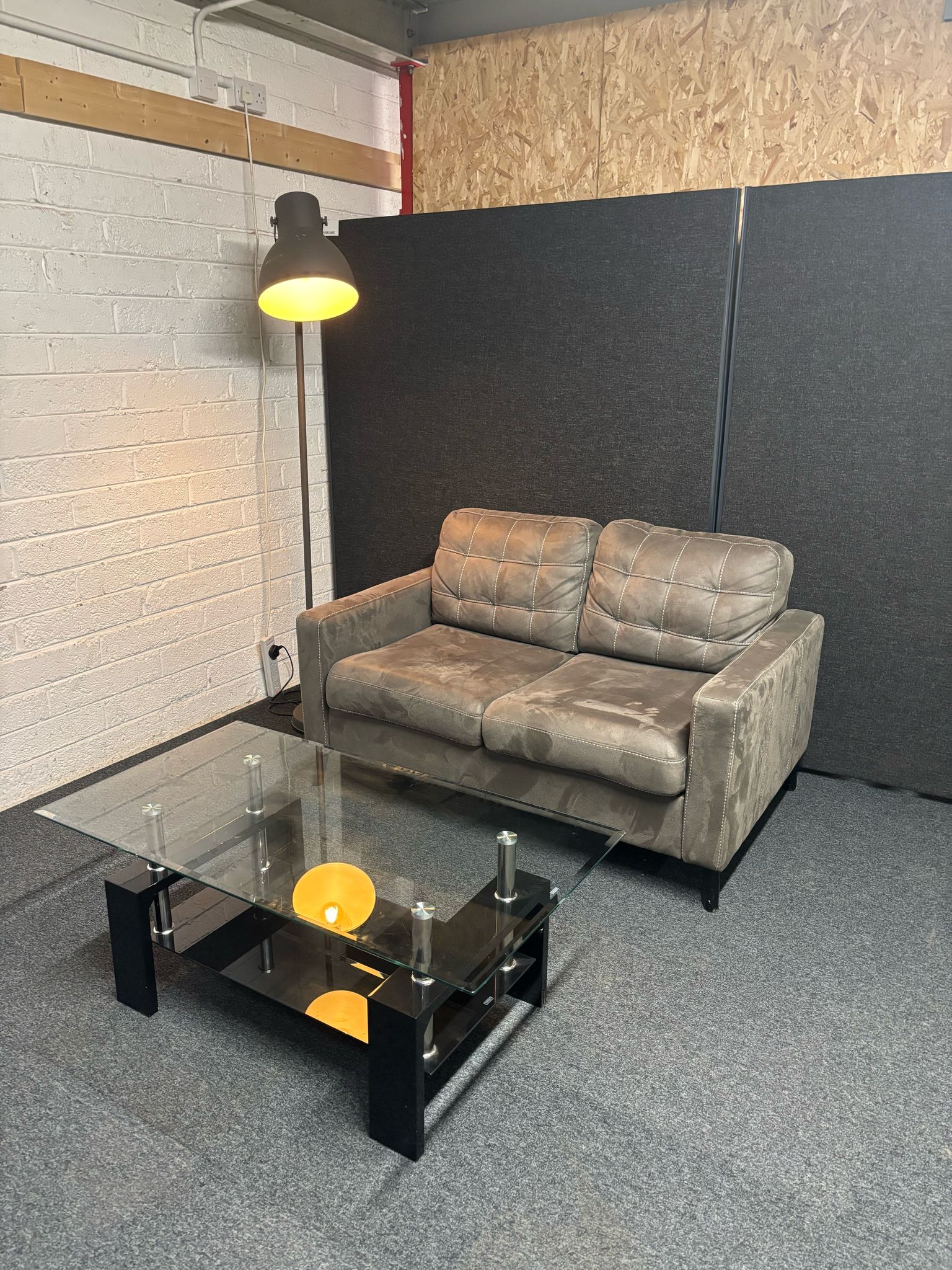 2 seater suede fabric sofa bed 1225