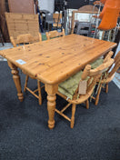 Switch Solid pine farmhouse dining table L 1400 x W 800 x H 750 mm with 4 matching chairs  2125 2 image
