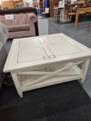 Switch Large white stained solid wood square Laura Ashley low coffee table 3125 3 image