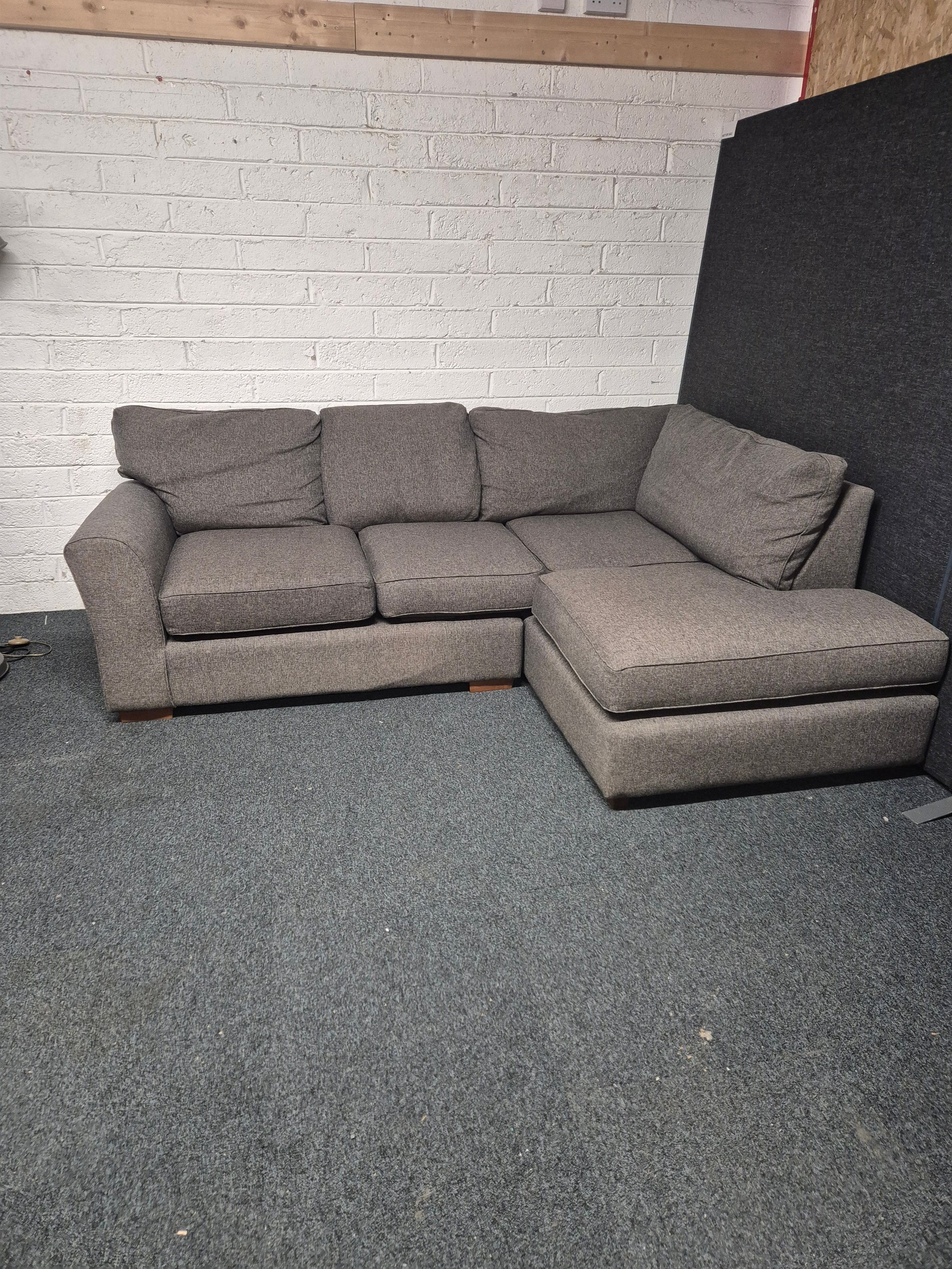 Large sectional dark grey fabric corner sofa suite 1225