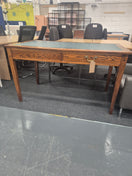 Switch Oak stained partners desk with green leather top and drawers  H 780 x W 1350 x D 750 mm 2125 3 image