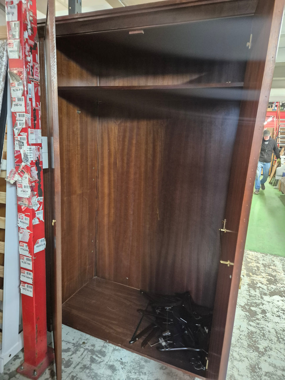 Ex Hotel stock Mahogany tall 2 door wardrobe  3125