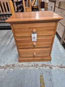 Switch Solid pine 3 drawer bedside locker- circular handles 2 image