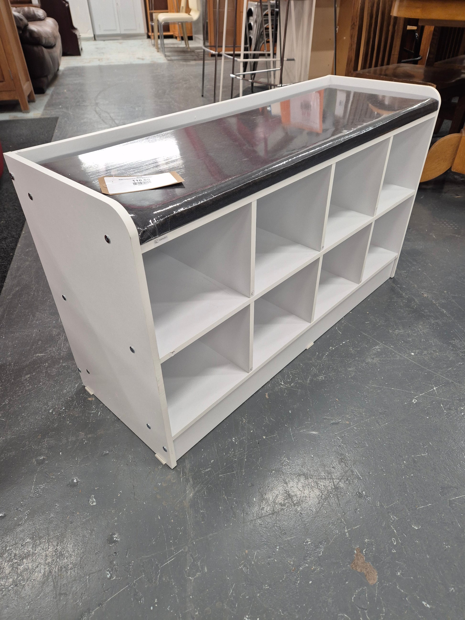 NEW Portland Shoe bench WHITE/STEEL FABRIC