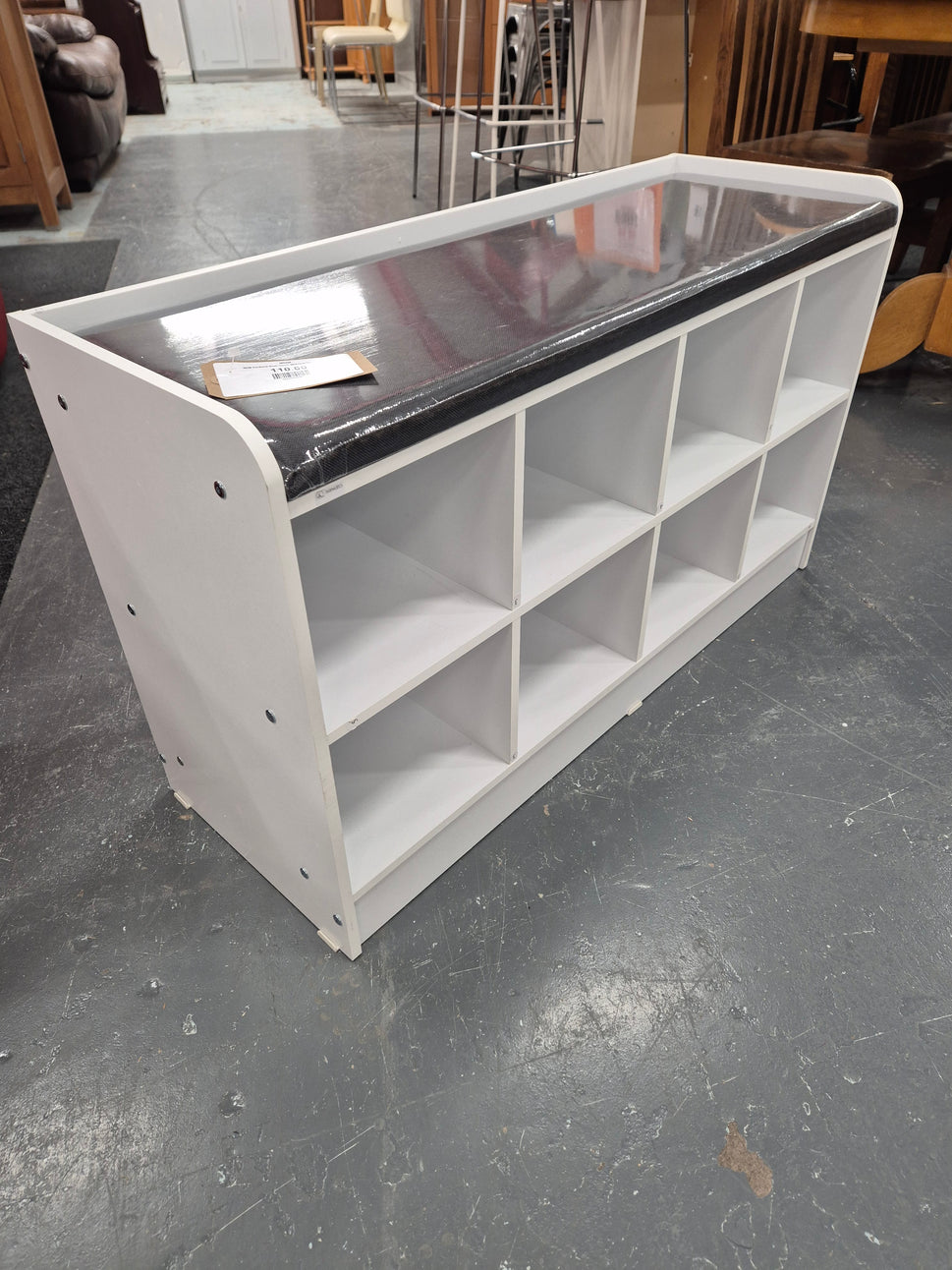 NEW Portland Shoe bench WHITE/STEEL FABRIC