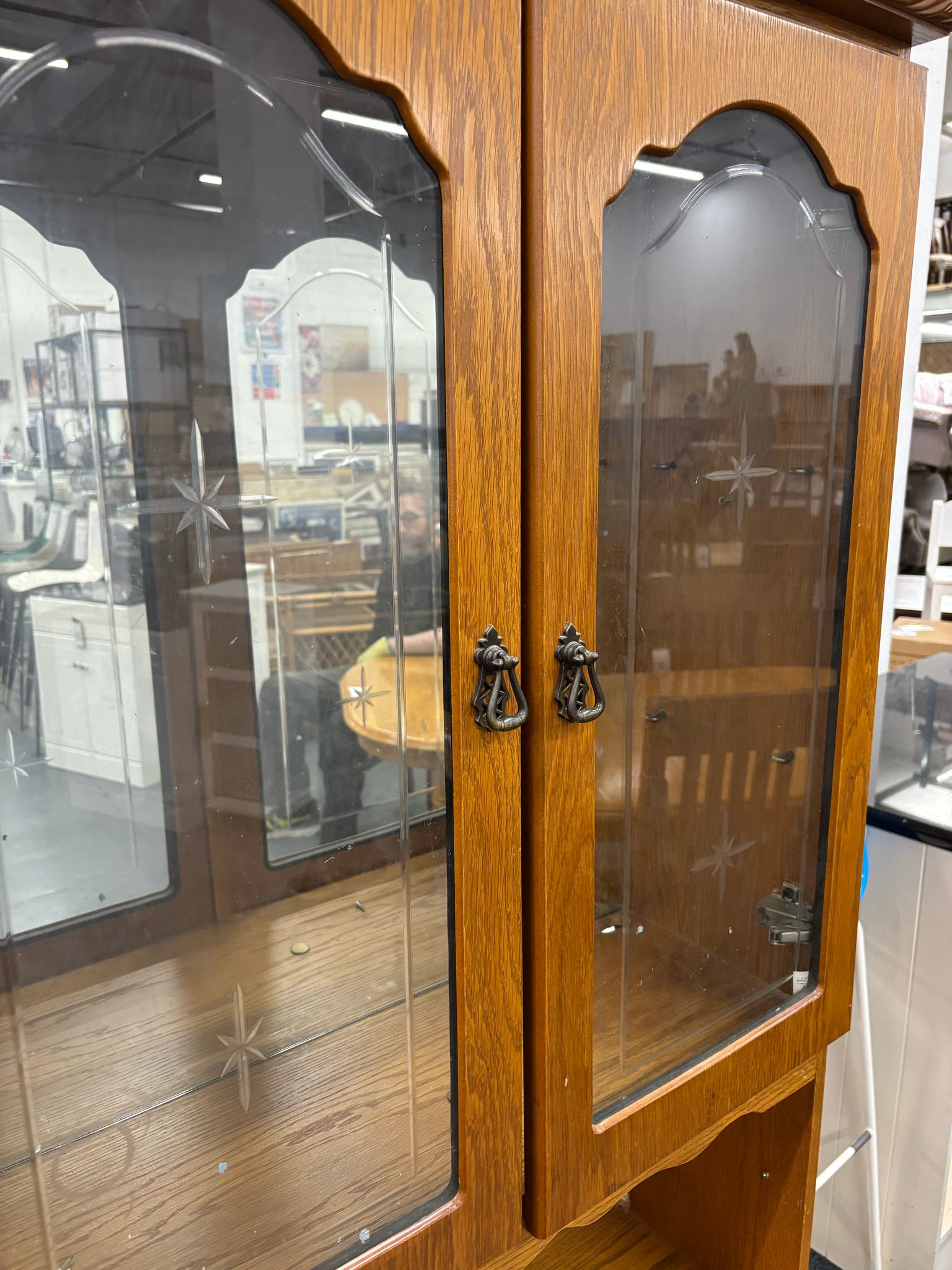 Oak display unit with glass doors H 2000 x W 800 x D 430 mm  3125