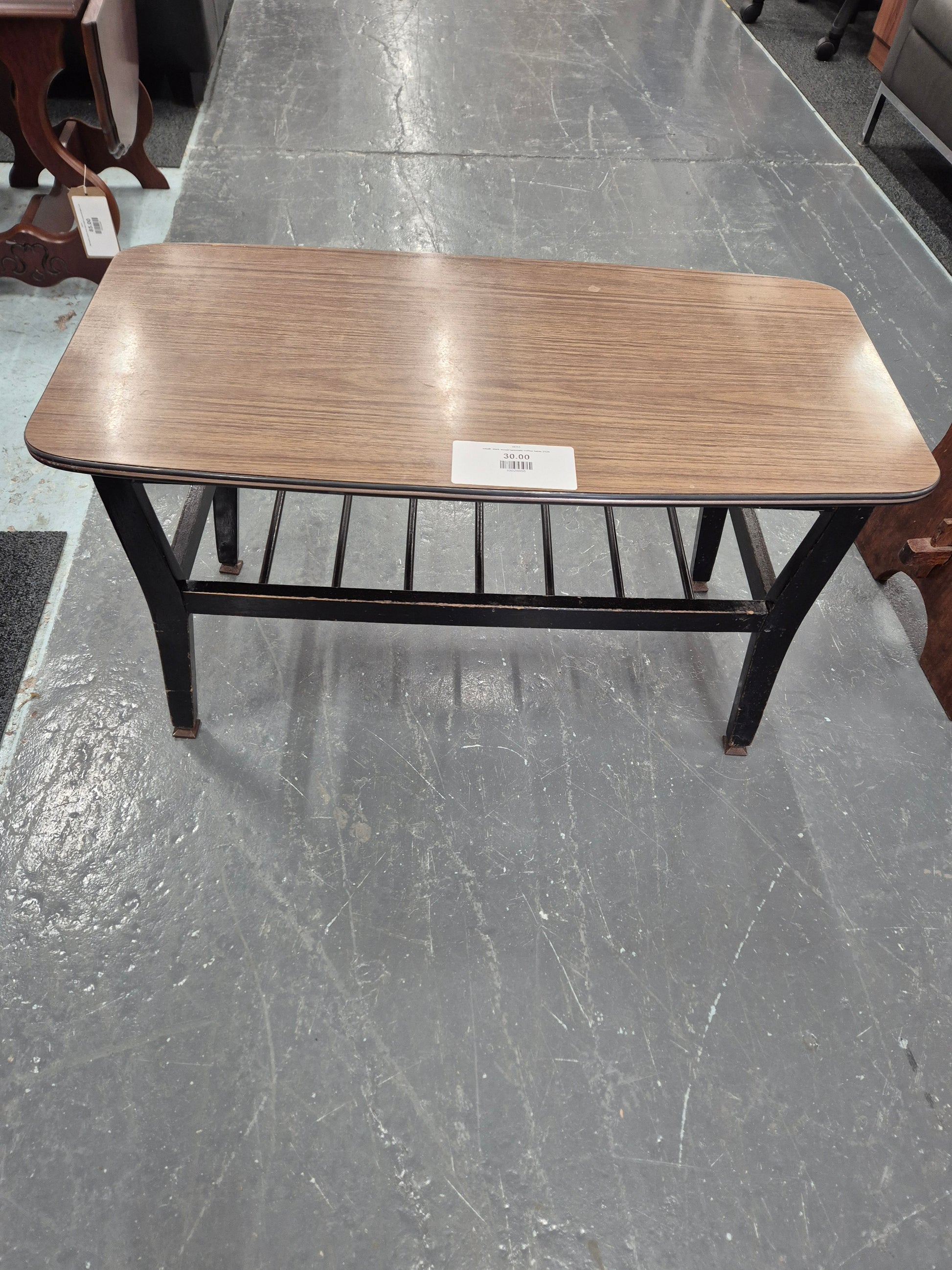 small  dark wood laminate coffee table 2125