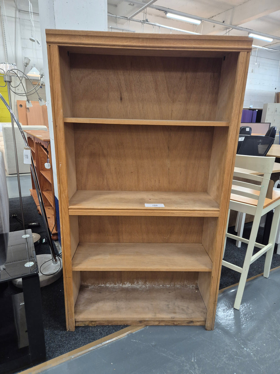 Oak slim tall open bookcase H 1530 x W 860 x D 310 mm 2125