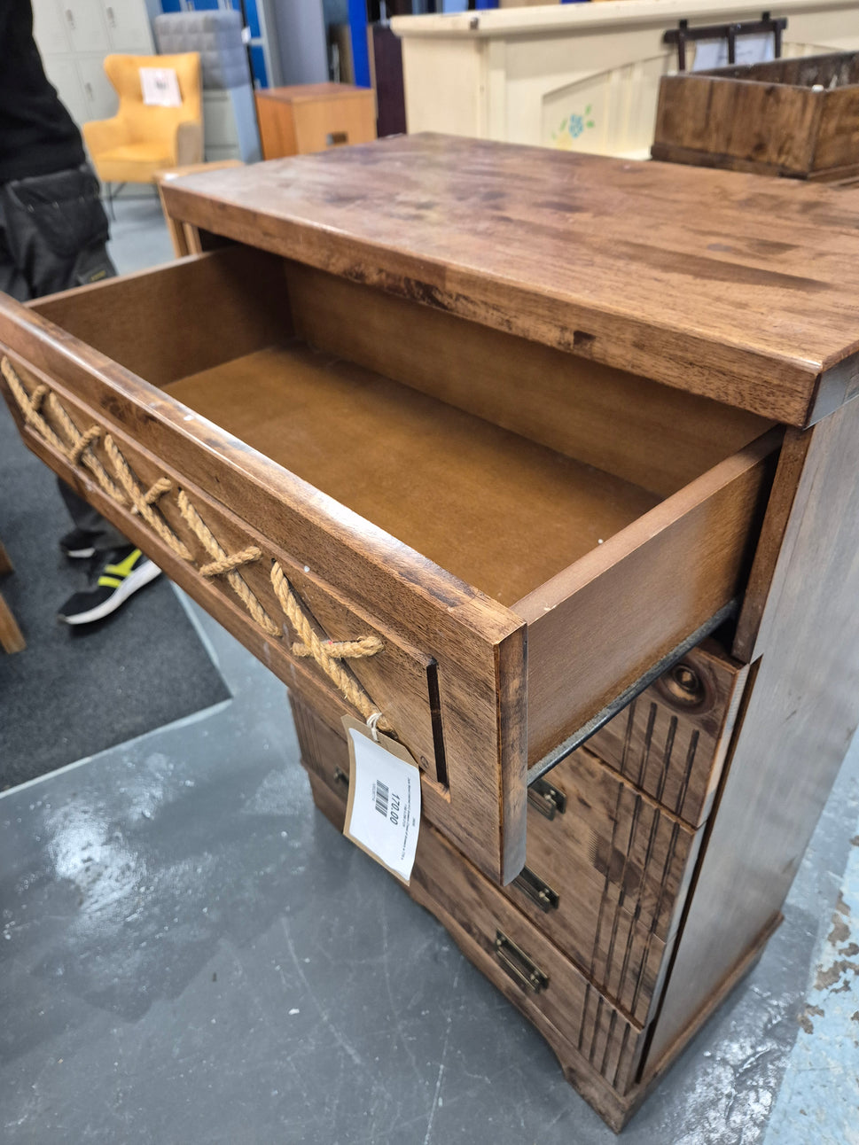 Dark Wood stained 4+2 drawers Chest of drawers w 770 h 1160 d 200 2125