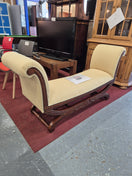 Switch Cream and tan striped chaise lounge with mahogany frame 2125 2 image