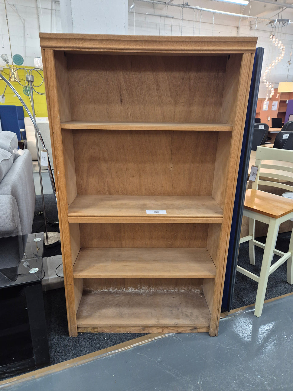 Oak slim tall open bookcase H 1530 x W 860 x D 310 mm 2125