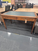 Switch Oak stained partners desk with green leather top and drawers  H 780 x W 1350 x D 750 mm 2125 2 image