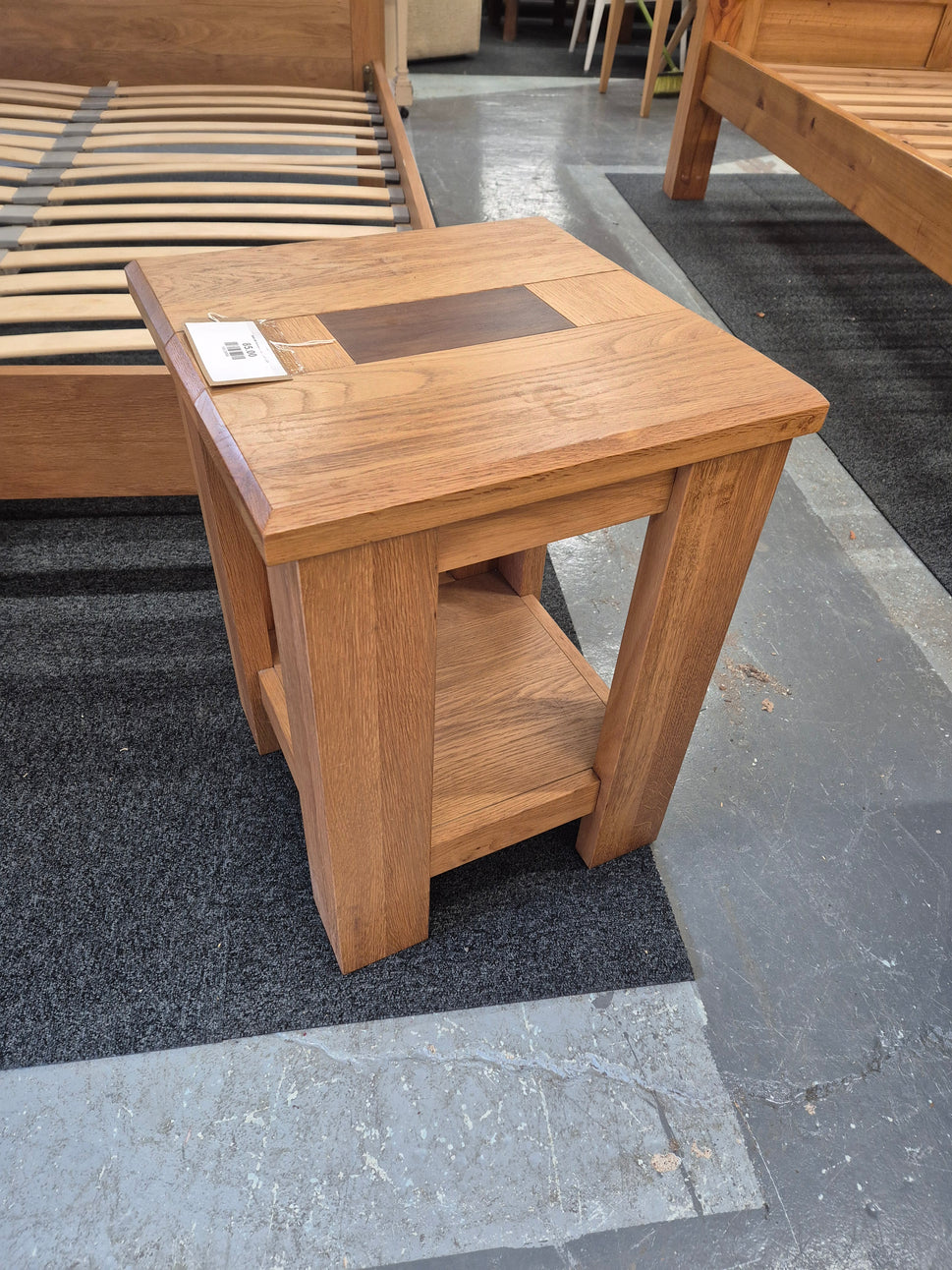 Solid oak occasional tall square table