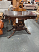 Switch Ornate mahogany central leg 2 drawer console table H 890 x W 900 x D 400 mm   2125 2 image