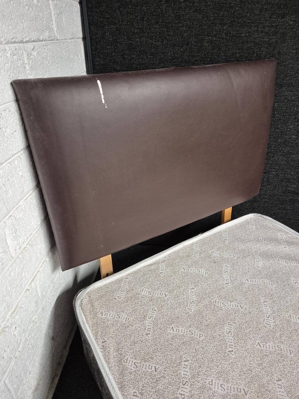 brown leatherette 3 ft headboard  1225