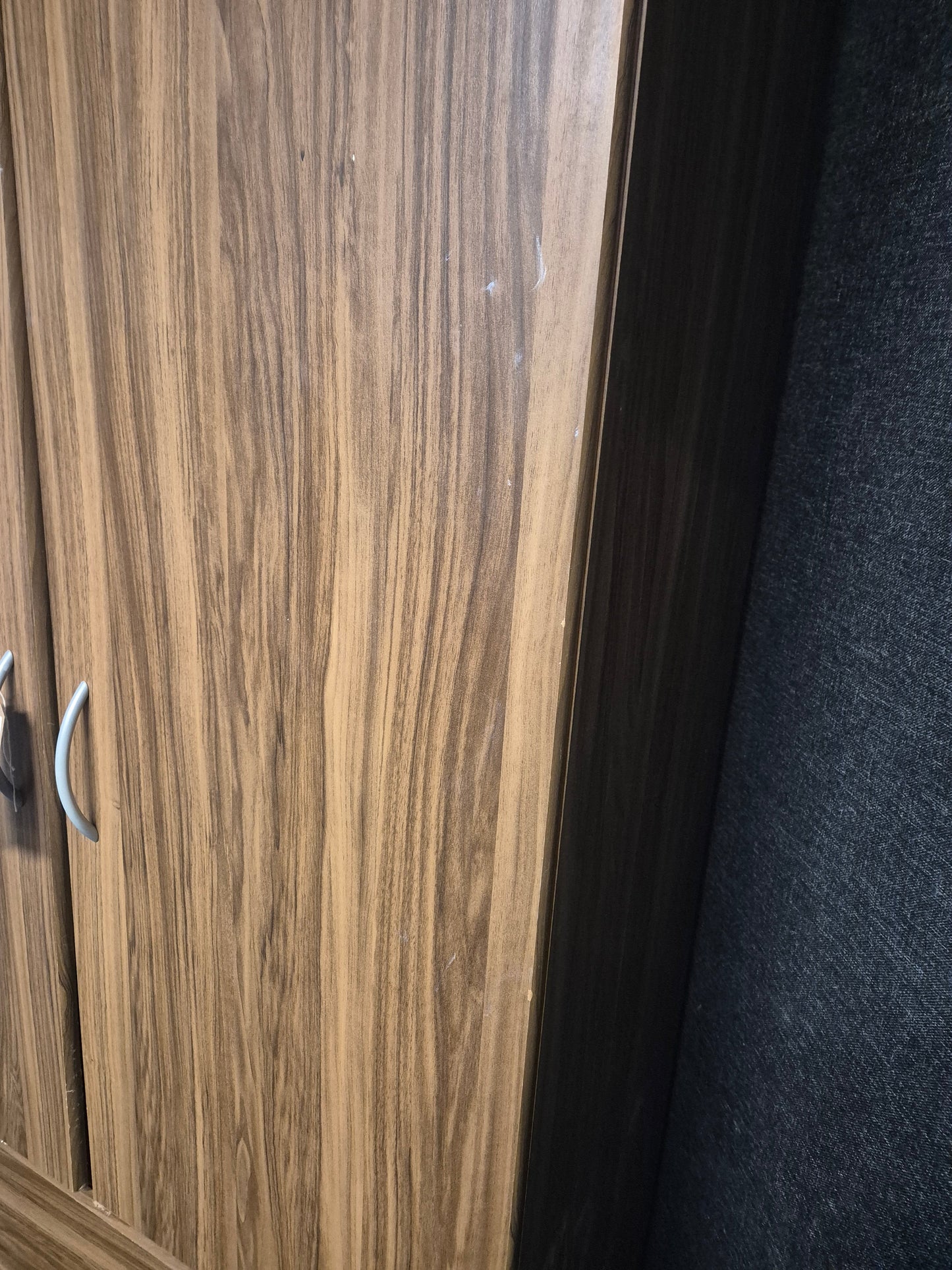 Tall 2 door 2 drawer walnut laminate wardrobe (H 1840 xW 620 x D 530 mm) 1225