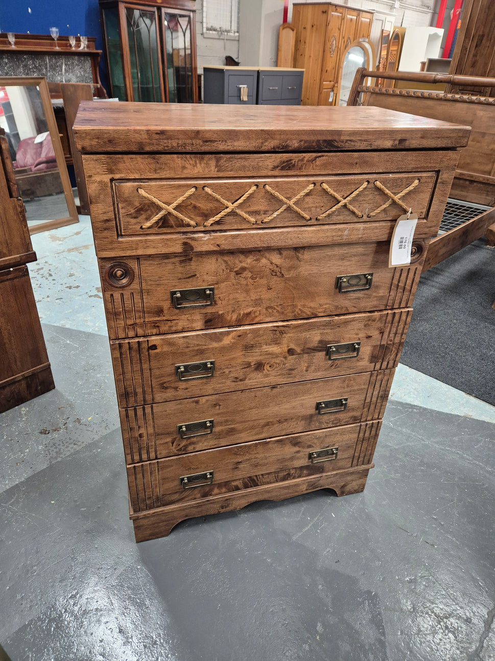 Dark Wood stained 4+2 drawers Chest of drawers w 770 h 1160 d 200 2125