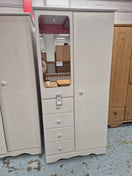Switch White laminate 2 door 4 drawer wardrobe with central mirror 2125 2 image