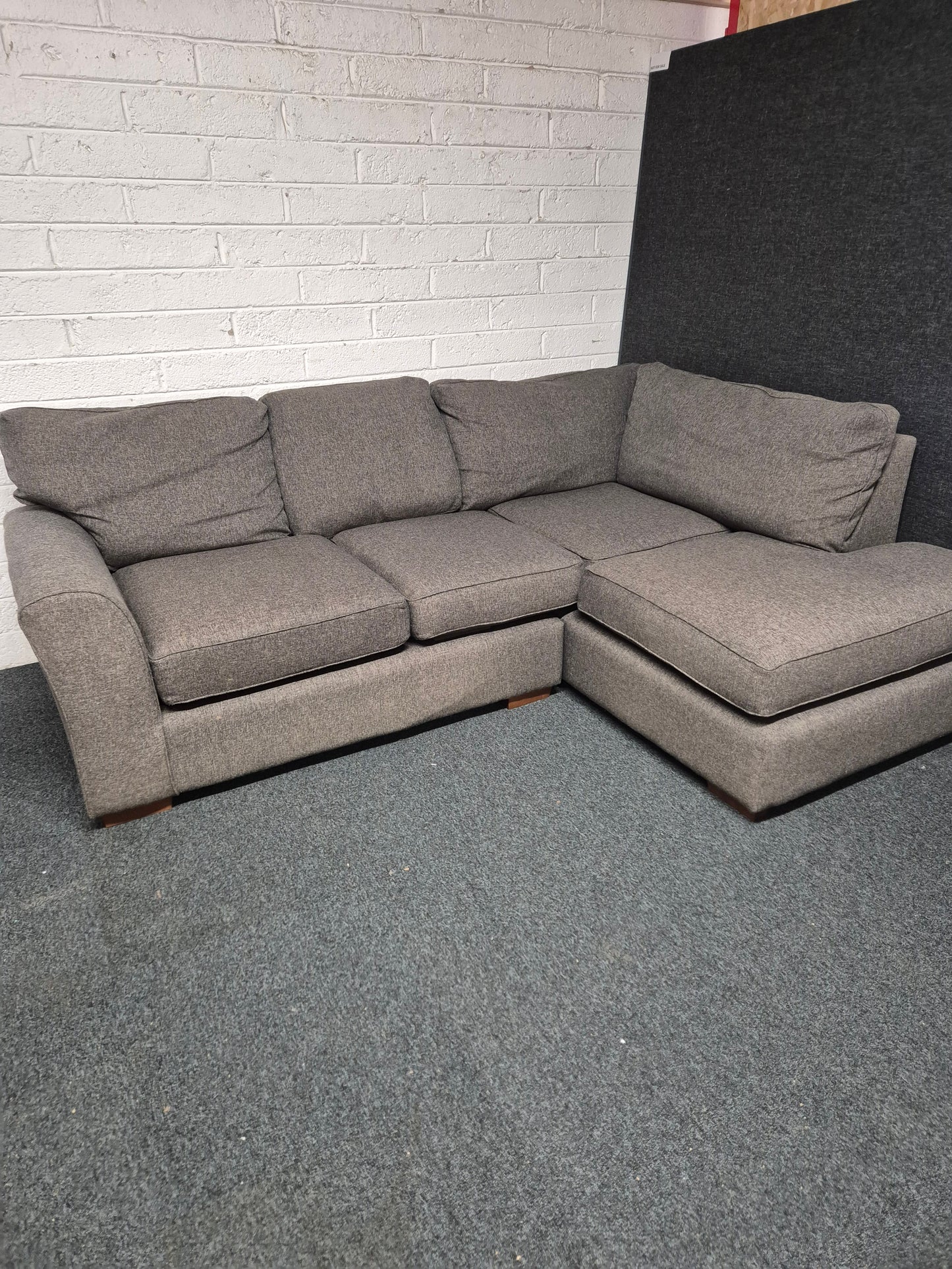 Large sectional dark grey fabric corner sofa suite 1225