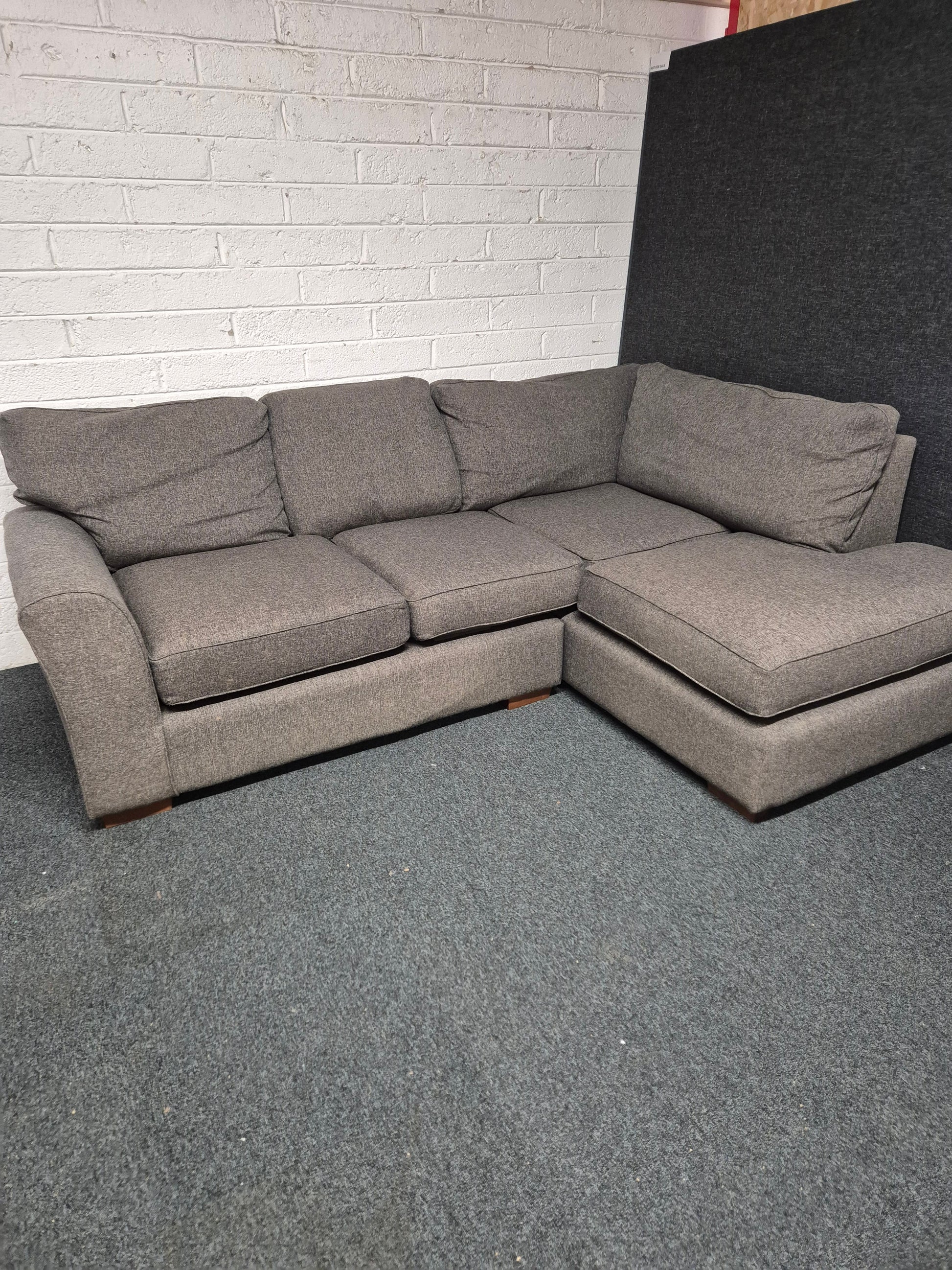Large sectional dark grey fabric corner sofa suite 1225