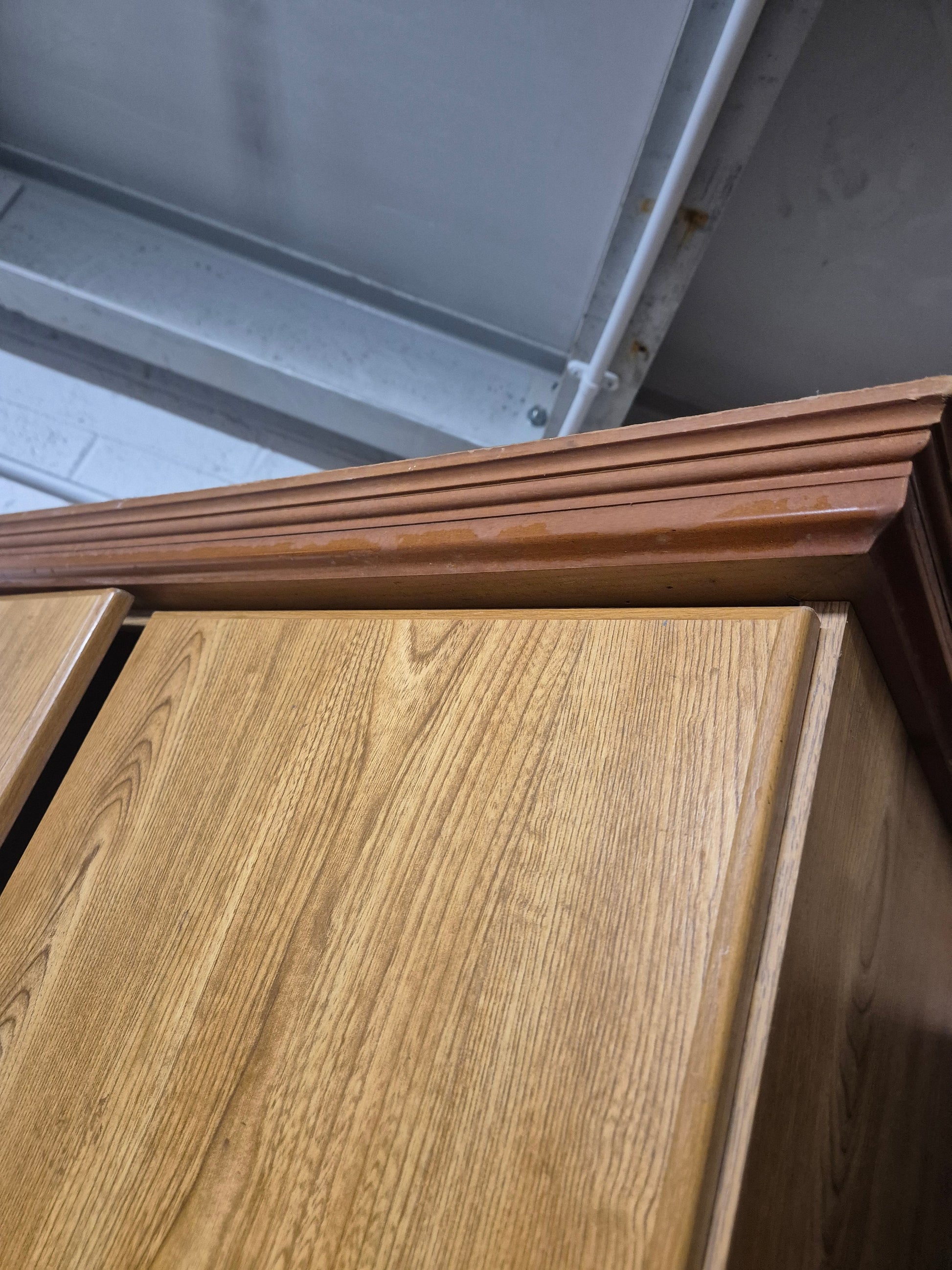 Tall 2 door 2 drawer oak laminate wardrobe (H 1900 x W 760 x D 530 mm) 1225