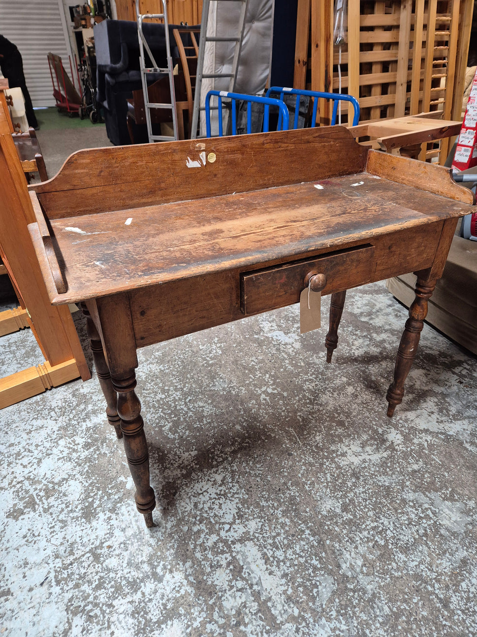 Reclaimed pine 1 drawer console table H 620 x W 1070  x D 460 mn