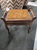 Switch Mahogany footstool with fabric seat and handles 2125 2 image