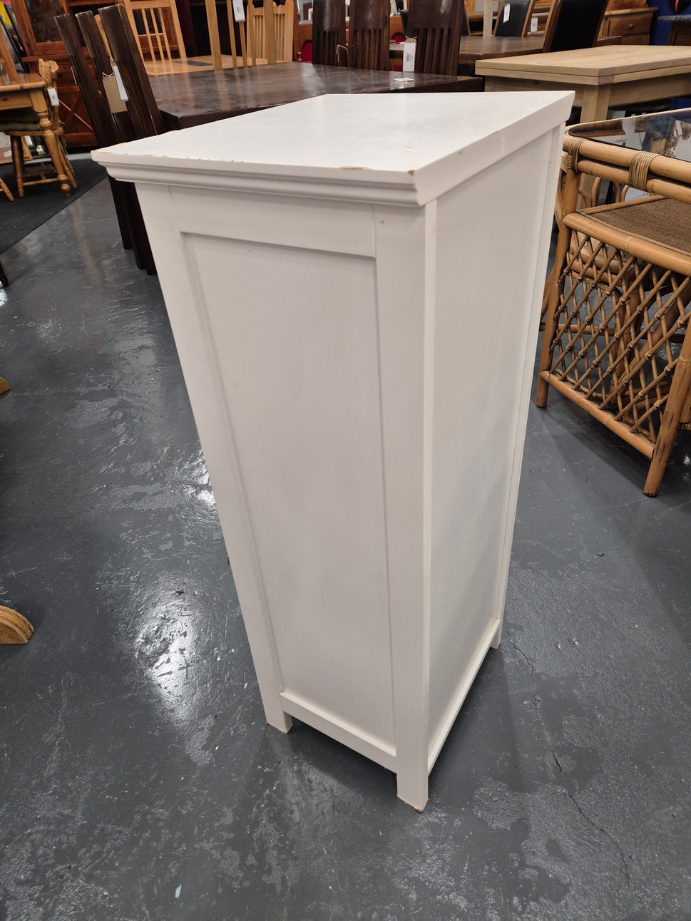 Tall slim 1 door white bathroom unit H 940 x W 400 x D 340 mm 2125