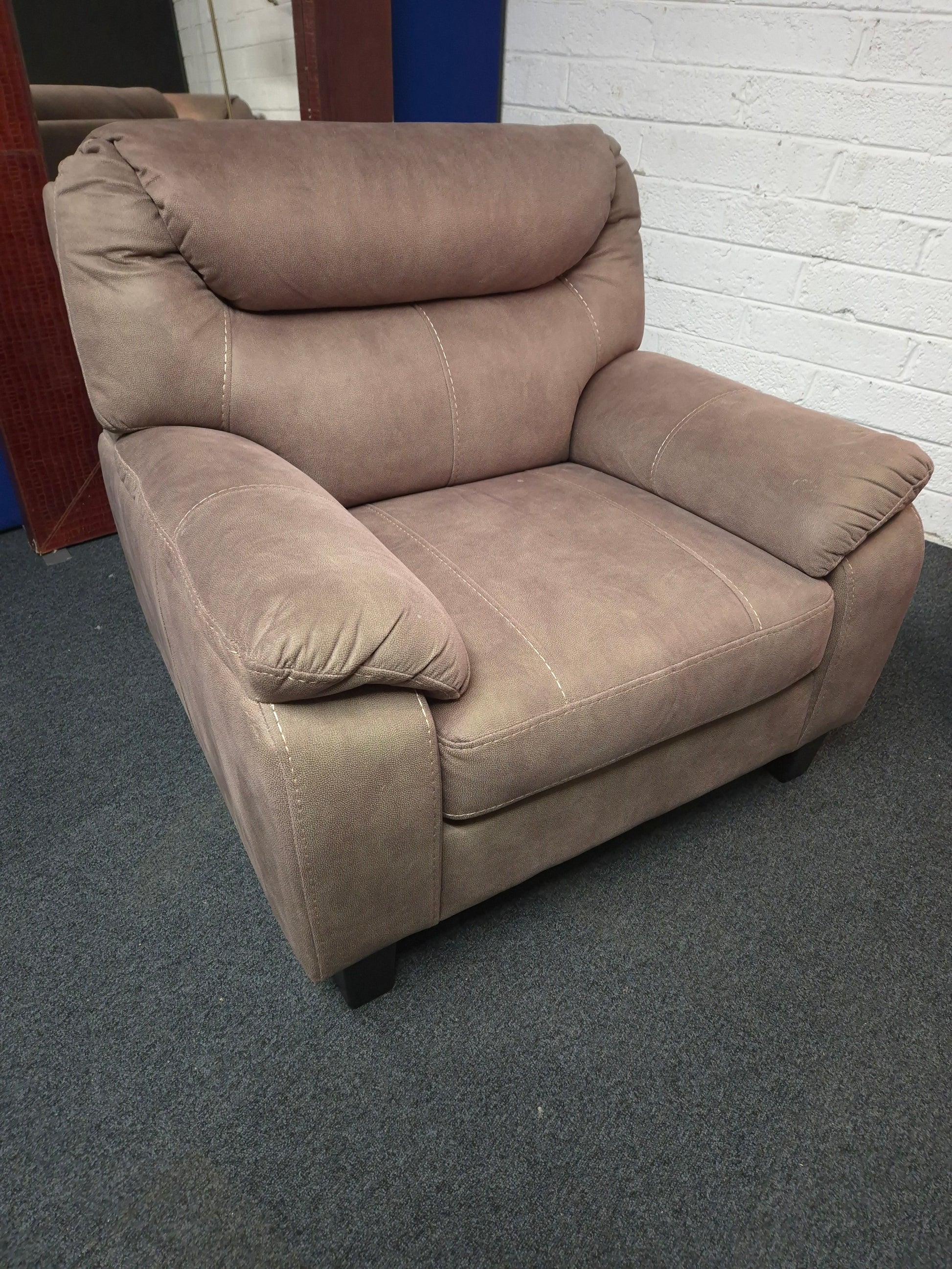 3+1 brown suede sofa suite 1225