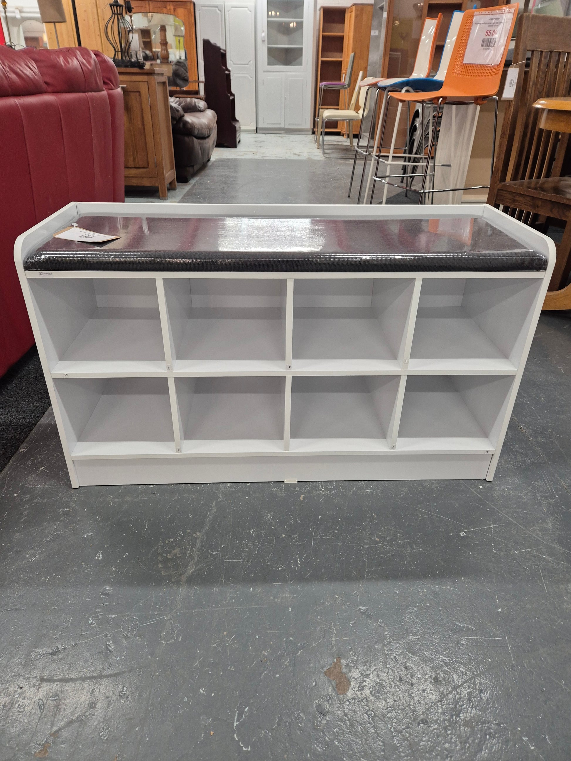 NEW Portland Shoe bench WHITE/STEEL FABRIC