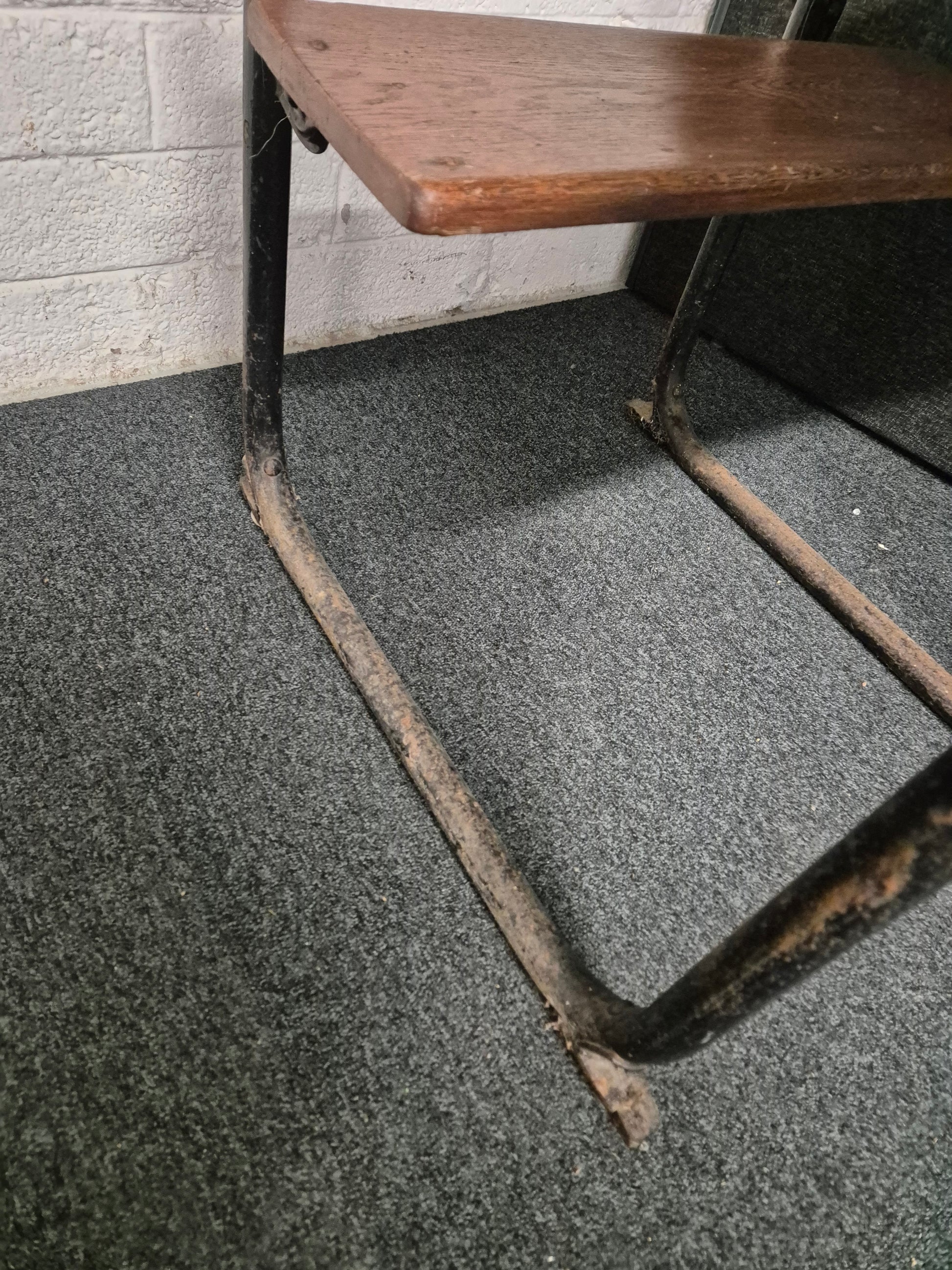 Old cast iron and solid wood school desk and seat%A0 3125
