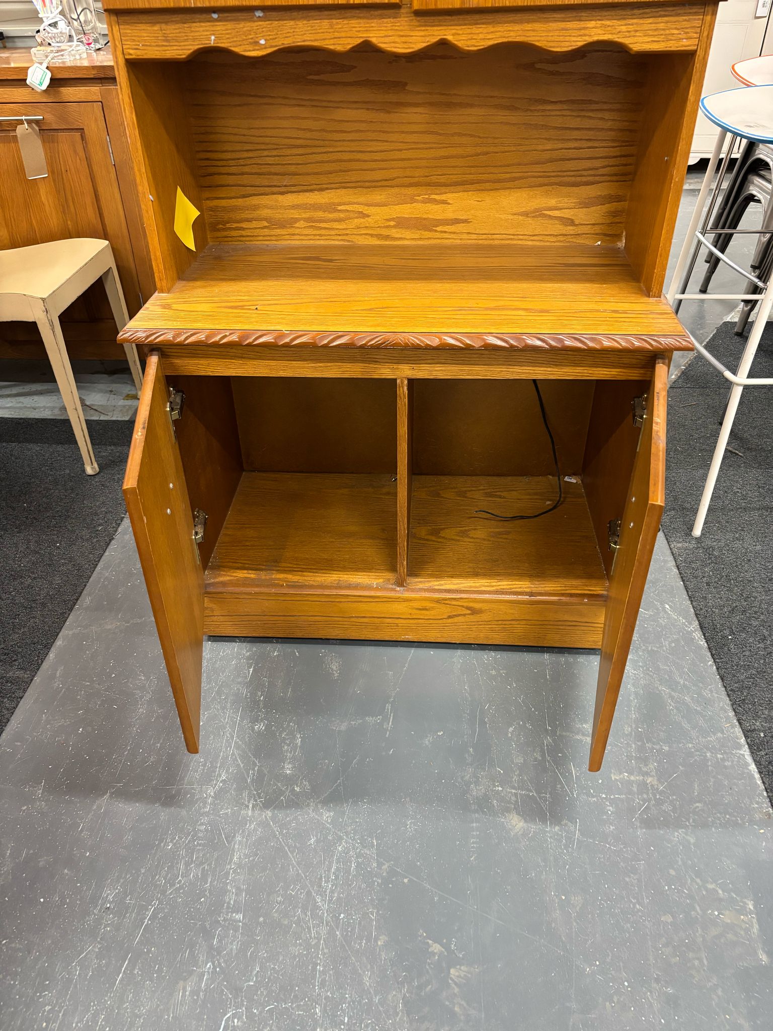 Oak display unit with glass doors H 2000 x W 800 x D 430 mm  3125
